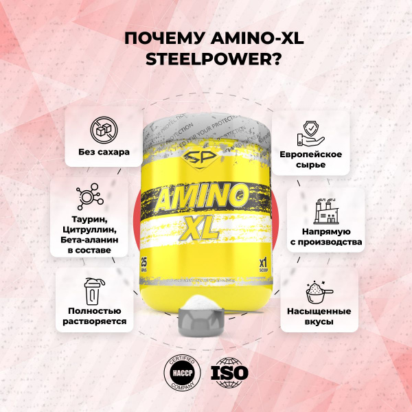 Аминокислоты STEELPOWER AMINO-XL, 250 гр, Лесные ягоды