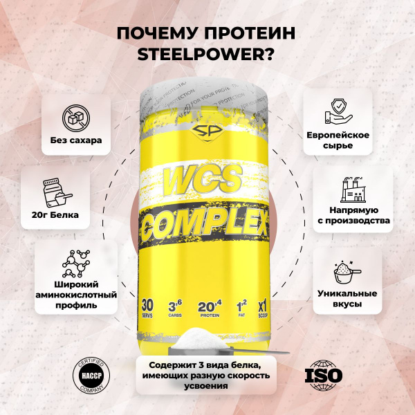 Комплексный протеин STEELPOWER WCS COMPLEX, 900 гр, Классический шоколад